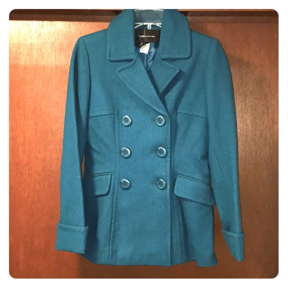 💙💚- Moda International teal green pea coat- XS - Picture 5 of 11